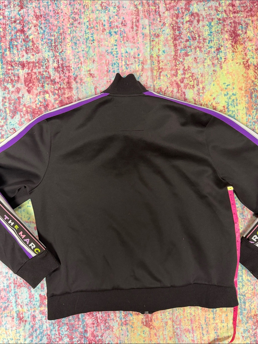 Marc Jacobs Black Track Jacket with Purple Stripe Accents - Picture 6 of 6